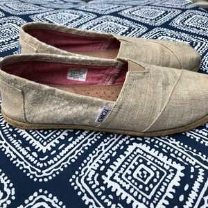 TOMS classic burlap slip-on flats - Size 9